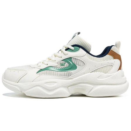 361° Comfortable Fashion Versatile Wear-Resistant Breathable Lightweight Low-Top Casual Running Shoes Men's White Green Brown