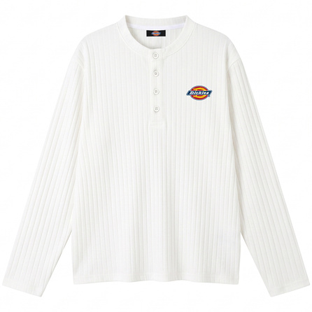Dickies American Vintage Old Money Style Trendy Fashion Knit Long Sleeve T-Shirt Edgy Handsome Henley Neck Base Layer Streetwear Minimalist Premium Loose Daily Versatile Sweatshirt T-Shirt Unisex
