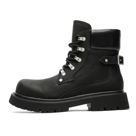 Dounkol Microfiber Leather British Style Retro Short-Cut Martin Boots 5cm Men's