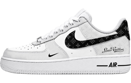 Custom Sneakers Nike Air Force 1 'White Jade Floral' CNY Year of the Horse Series Understated Luxury Fashion Trendy Classic Versatile Height-Increasing Wear-Resistant Low-Top Skate Shoes Unisex Black White
