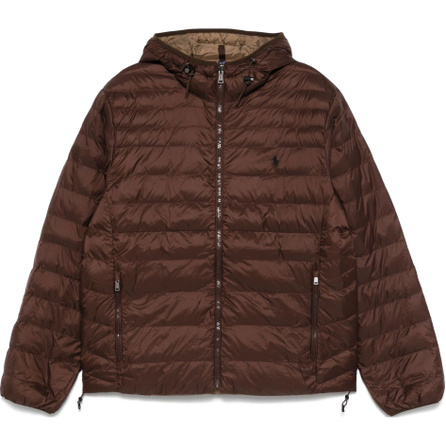Polo Ralph Lauren FW24 Solid Color Zipper Hooded Long Sleeve Jacket Coat Men's Chocolate