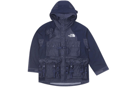 THE NORTH FACE SS24 UE Series Denim Multi-Pocket Hooded Denim Patchwork Jacket Men's Blue