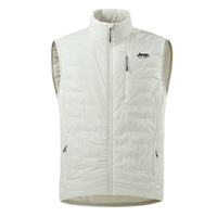 Jeep Casual Series Basic Minimalist Thickened Design Creative Brand Logo Windproof Waterproof Sleeveless Vest Warm Daily Commute Hiking Walking City Functional Stand Collar Vest Unisex Не совсем белый