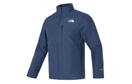THE NORTH FACE DENALI Brand Logo Zipper Stand Collar Jacket Coat Men's Shade Blue