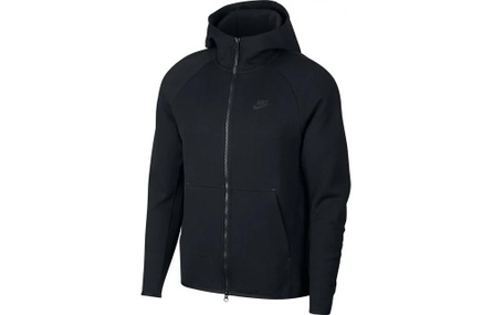Nike Logo Print Hooded Zip Long Sleeve Jacket Unisex Black