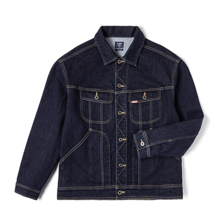 Lee FW24 Mall Same Style Comfort Fit 101+ Wool Warm Rider Denim Jacket Coat Men's Dark Blue