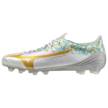 Mizuno Alpha 3 JF Japan Comfort Fit Soccer Shoes Unisex White/Gold/Blue