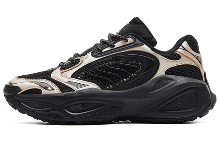 Peak Taiji Yixing Retro Style Outdoor Functional Casual Shoes Street Comfort Fashion Slip-Resistant Wear-Resistant Low-Top Dad Shoes Men's Black Champagne Gold