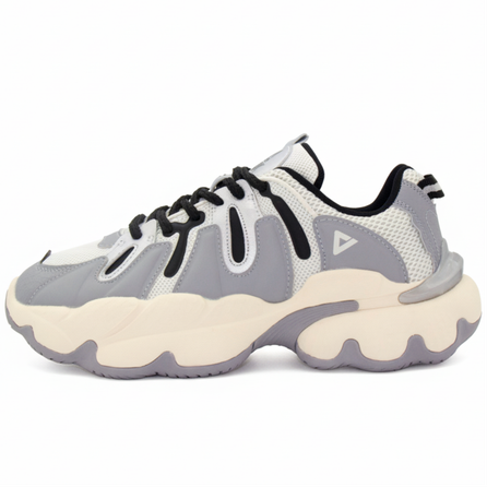 Peak Taichi Pumpkin Shoes Comfortable Retro Heightening Wear-Resistant Low-Top Dad Shoes Men's Silver Gray