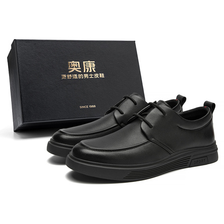 AOKANG Dress Shoes Men Low-Top Black