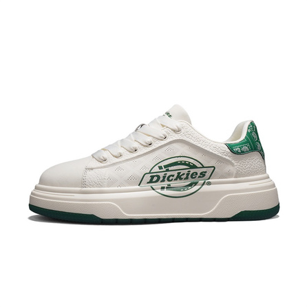 Dickies Trendy Versatile Thick Sole Comfortable Casual White Shoes Heightening Wear-Resistant Breathable Anti-Slip Low-Top Skate Shoes Men's