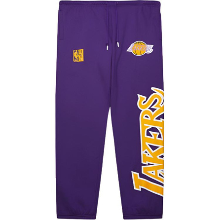 Mitchell & Ness Lace-Up Print Pattern Lettering Jogger Pants Men's Purple