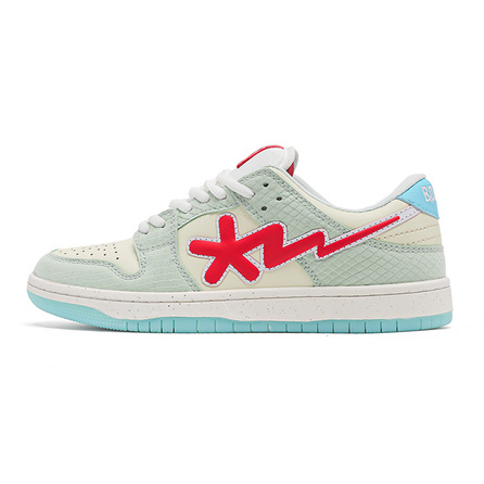 B.Duck Reverse Hook Storm Lightning Air Force 1 Year of the Snake Special Edition High Street Retro Luxury White Sneakers Autumn Winter Travel Dunk Chinese Trend Couple Puffer Shoes Slip-Resistant Cushioned Durable Breathable Low-Top Skate Shoes Unisex