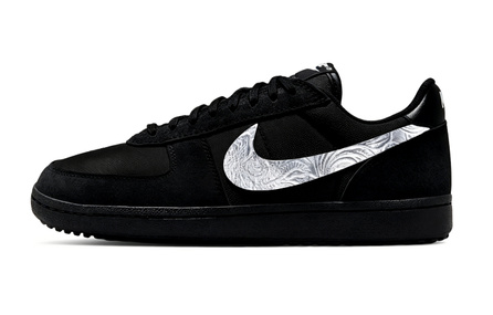 [Custom Sneakers] Nike Field General Liquid Silver Trendy Silver Swoosh Minimalist Fashion Graffiti American Street Style Light Luxury Wear-Resistant Lightweight Breathable Anti-Slip Low-Top Skate Shoes Unisex Silver 2.0