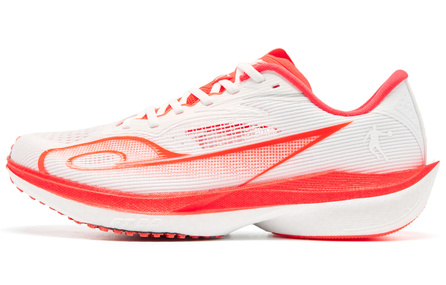 Qiaodan Feiteng 2.0 Miracle Full-Length Nylon Plate Jacquard Upper Cushion Slip-Resistant Durable Breathable Lightweight Bounce Low-Top Marathon Training Fitness Test Race Running Shoes Men's White Red