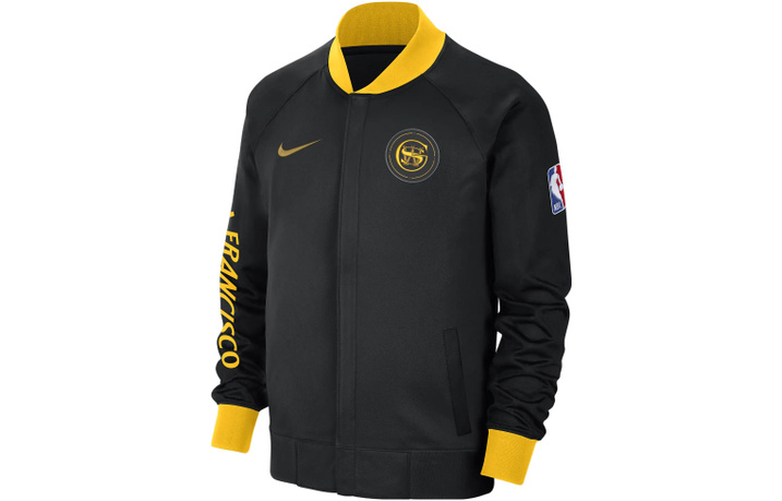 Nike Golden State Warriors Showtime City Edition Jackets Coats City Edition Golden State Warriors Men's Black