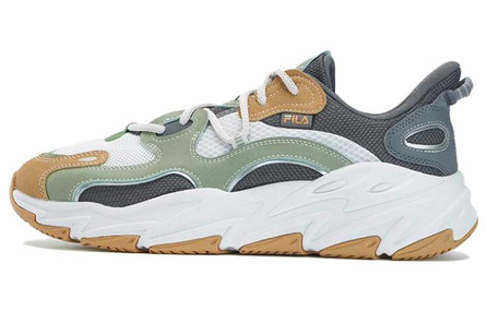 FILA Wave Anti-Slip Wear-Resistant Low-Top Running Shoes Men's Brown Green