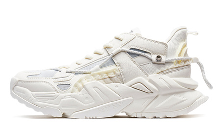 XTEP Mecha Series Low-Top Chunky Sneakers Men's Beige Gray