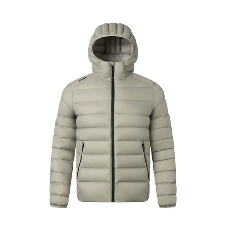 Li-Ning Duck Down Heat-Lock Cold-Resistant Fluffy Comfortable Outdoor Commute Solid Color Hooded Water-Repellent Short Puffer Jacket Quilted Down Jacket Men's Stone Ridge Grey