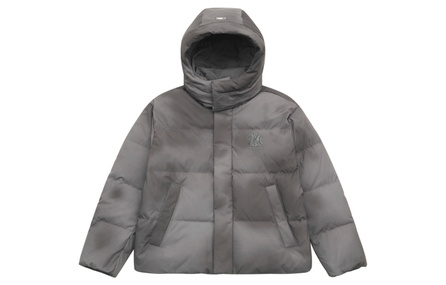 MLB New York Yankees Base Series FW25 Duck Down Tie-Dye Heavyweight Warm Fashion Casual Relaxed Fit Embroidery LOGO Removable Hood Snap Button Short Down Jacket Unisex