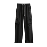 Jeep Casual Series American High Street Sports Workwear Wide Leg Wutong Pants Retro Lazy Wasteland Style Straight Solid Color Quick-Dry Cleanfit Versatile Trendy Brand Pleated Elastic Waist Plus Size Edgy Handsome Casual Pants Men's черное