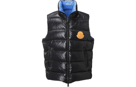 Moncler SS23 Solid Logo Print Patch Side Pocket Vest Men's Black