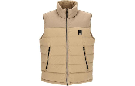 MACKAGE BOBBIE Logo Stand Collar Zip Sleeveless Vest Men's Light Brown