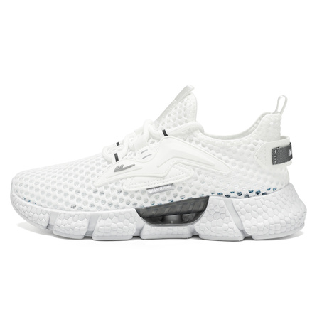 Warrior Versatile Commute Solid Color Black Warrior Slip-On Mesh Thick Sole Trendy Fashion Wear-Resistant Height-Increasing Breathable Low-Top Casual Shoes Men's