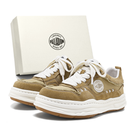 Palladium Summer Suede Retro Fashionable Trendy Melted Sole Shoes Personalized Brushed Fringe Thick Sole Height Increase 5cm Anti-Slip Wear-Resistant Breathable Sports Casual Commute Street Hip-Hop Skateboard Couple Skate Shoes Men's Хаки [классический стиль коровьего антивельветного полотна, рекомендуется брать меньший размер]