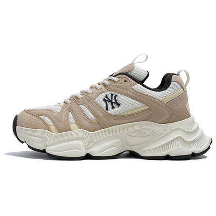 MLB New York Yankees Synthetic Leather Fabric Retro Trendy Fashion Couple Casual Wave-Making Height-Increasing Breathable Low-Top Dad Shoes Unisex Brown