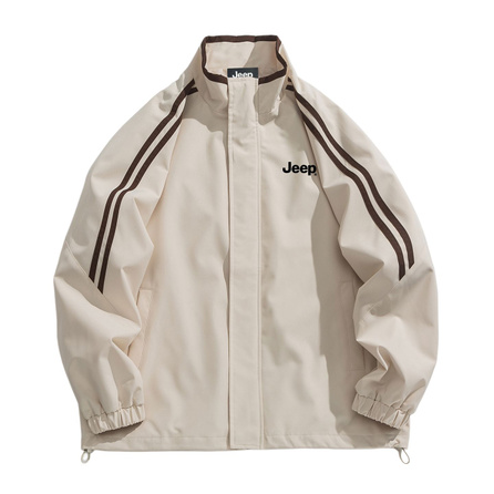 Jeep American High Street Cleanfit Striped Oversized Workwear Jacket Color Block Splicing Bomber Baseball Jacket Men's