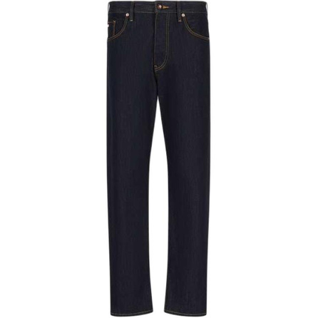 EMPORIO ARMANI SS23 Solid Color Button Wide Leg Jeans Men's