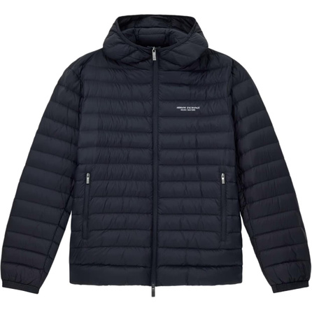 ARMANI EXCHANGE Zip Closure Side Pocket Long Sleeve Solid Color Down Puffer Jacket Men's
