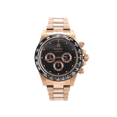A BATHING APE Quartz Movement Stainless Steel Strap Watch Unisex Black 1H30 182 020