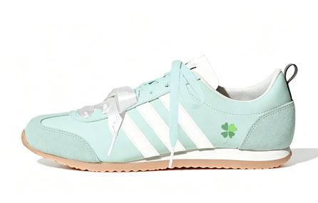 adidas VS JOG 2.0 Mint Gradient Lover Double Laces Simple Versatile Travel Fashion Trendy Anti-Slip Waterproof Breathable Low-Top German Training Shoes Unisex Green White