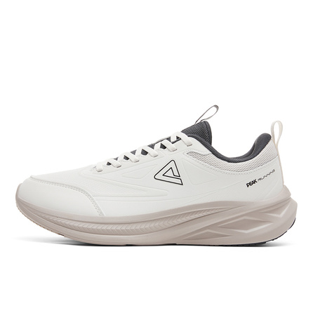 Peak Tai Ji Leather Upper Urban Jogging Commute Casual Daily Walking Soft Sole Cushioning Light Sports Simple Versatile Shock-Absorbing Rebound Wear-Resistant Non-Slip Running Shoes Men's Canvas White