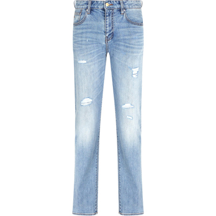 ARMANI EXCHANGE AE Cotton Slim Fit Five-Pocket Jeans Men's Light Blue