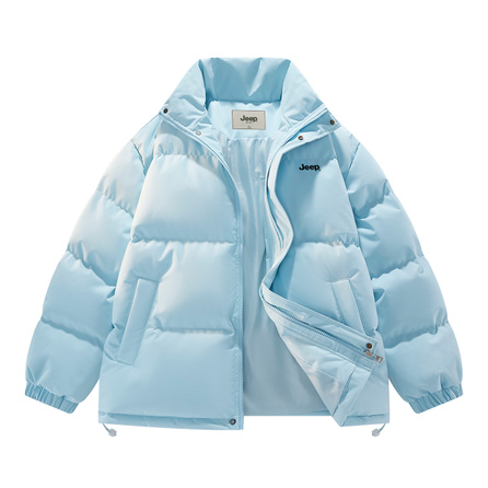 Jeep Warm Winter Series American Retro Simple High Street Letter Print Logo Dopamine Color Palette Warm Cold Resistant Versatile Loose Stand Collar Puffer Jacket Unisex