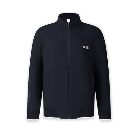 FILA Comfortable Versatile Knit Long Sleeve Jacket Men's RD Royal Blue