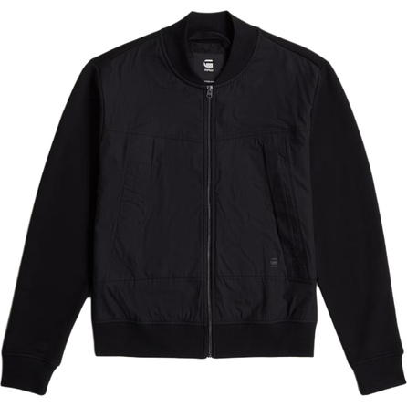 G-STAR RAW Loose Solid Color Zipper Long Sleeve Knit Jacket Coat Men's Dark Black