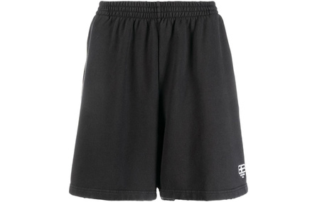 Balenciaga BB Paris Icon Casual Shorts Men Black
