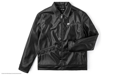 Lee X Basquiat Collaboration SS24 Comfort Fit Print PU Jacket Men's Black