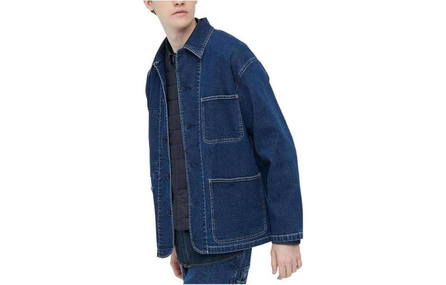 UNIQLO Denim Jackets Unisex Blue