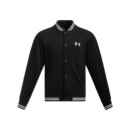 Under Armour SS25 KNIT BOMBER Comfortable Minimalist Logo Print Long Sleeve Jacket Unisex Black