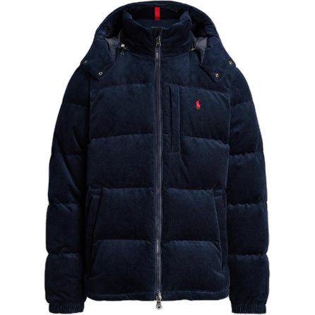 Polo Ralph Lauren FW24 Corduroy Waterproof Long Sleeve Down Jacket Men's Navy Blue
