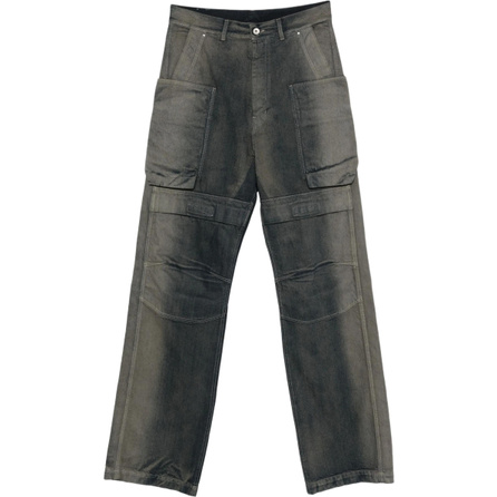 RICK OWENS/RO FW25 Stefan Cargo Straight Mid-Rise Multi-Pocket Jeans Men's