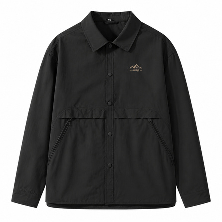 Jeep Mountain Range Turn-Down Collar Minimalist Casual Sports Comfortable Vintage Design Sense Big Pockets Drop Shoulder Genderless American Street Workwear Jacket Unisex