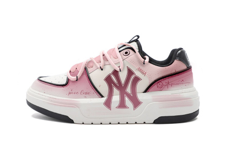 [Custom Shoes] MLB Chunky Liner Pink Heartbeat Girl Cute Campus Style Trendy Versatile Dopamine Chanel Style Spring/Summer Atmosphere Wear-Resistant Low-Top Skate Shoes Unisex Pink
