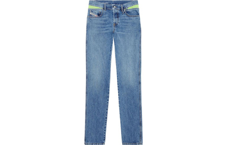 DIESEL Mid-Rise Straight Leg Jeans Men's Blue