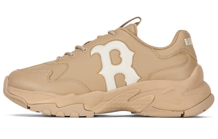 MLB Big Ball Chunky Cushioning Anti-Slip And Wear-Resistant Low-Top Chunky Sneakers Unisex Beige Yellow